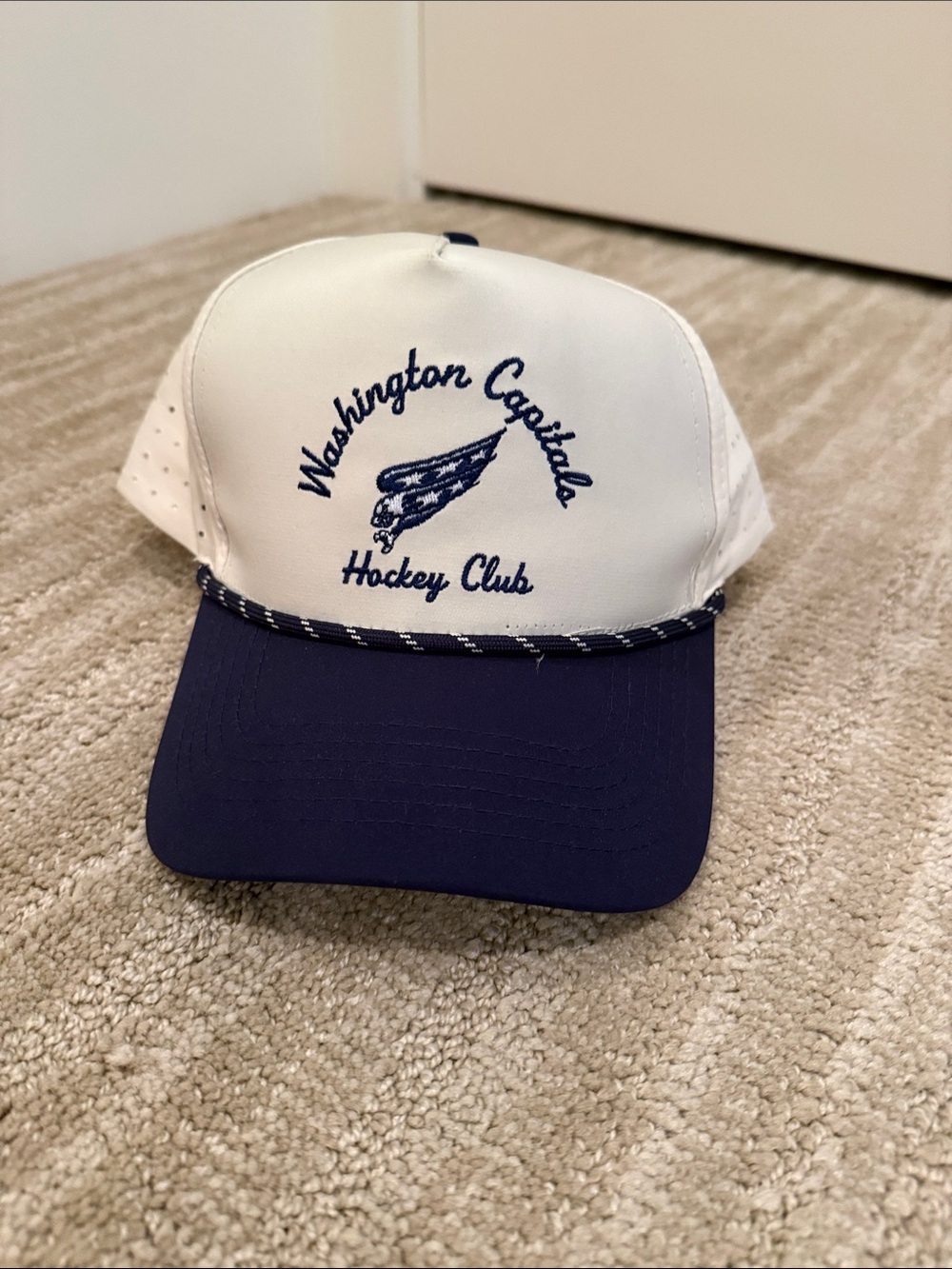 Washington Capitals White and Navy Two-Tone Hockey Cap